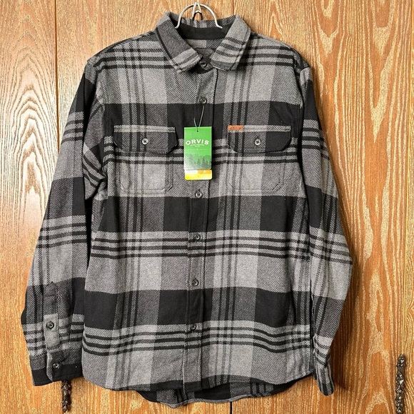 Orvis NWT Men's Big Bear Heavyweight Double Brushed Plaid Flannel Button Down SM - Picture 1 of 11